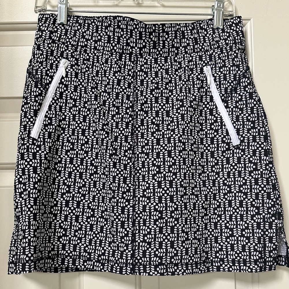 Talbots New With Tags Black and White Patterned Mini Skort